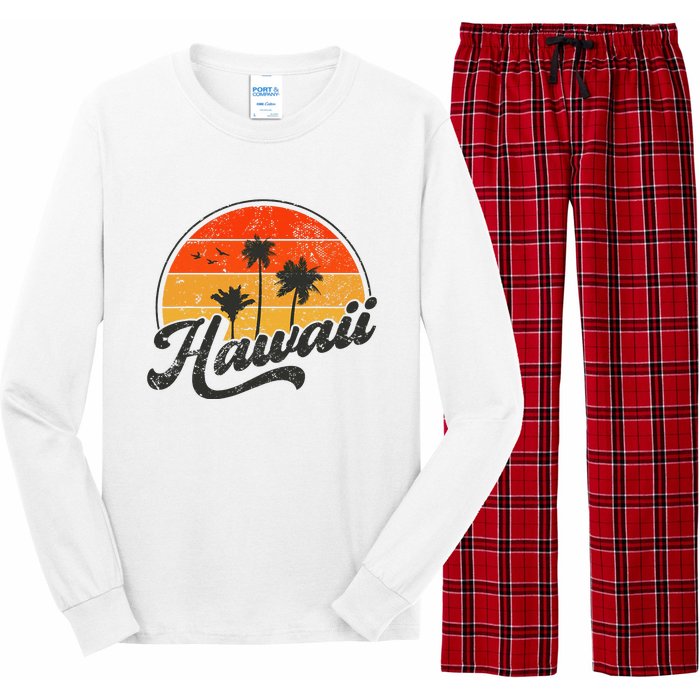 Hawaii Retro Vintage Sunset Long Sleeve Pajama Set