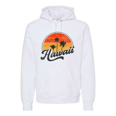 Hawaii Retro Vintage Sunset Premium Hoodie