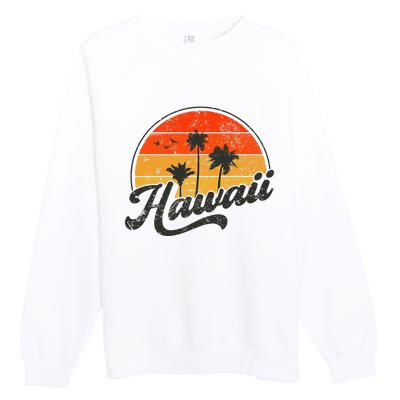 Hawaii Retro Vintage Sunset Premium Crewneck Sweatshirt