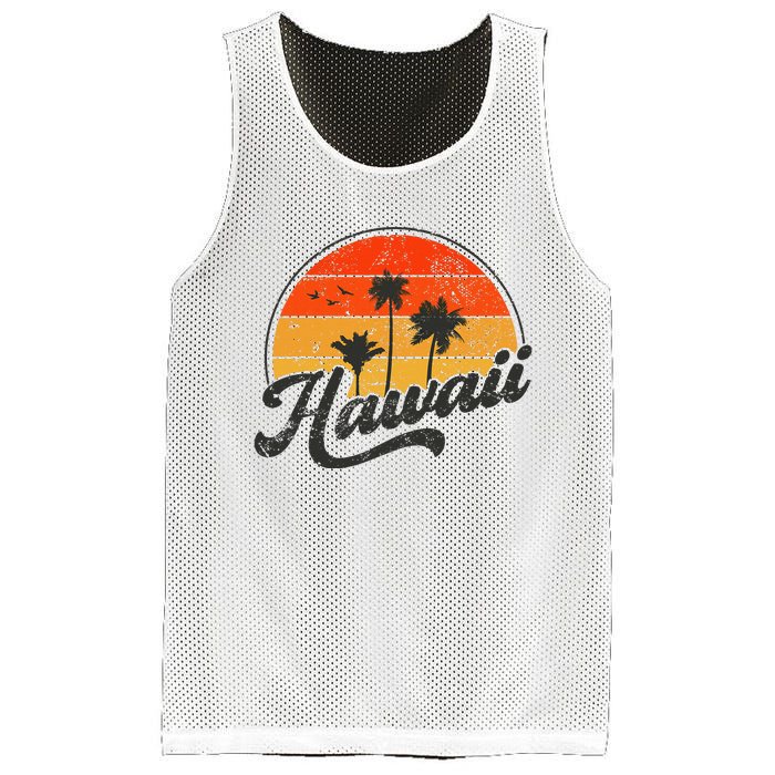 Hawaii Retro Vintage Sunset Mesh Reversible Basketball Jersey Tank