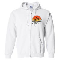 Hawaii Retro Vintage Sunset Full Zip Hoodie