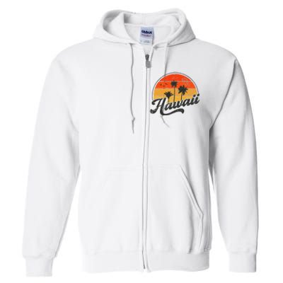 Hawaii Retro Vintage Sunset Full Zip Hoodie