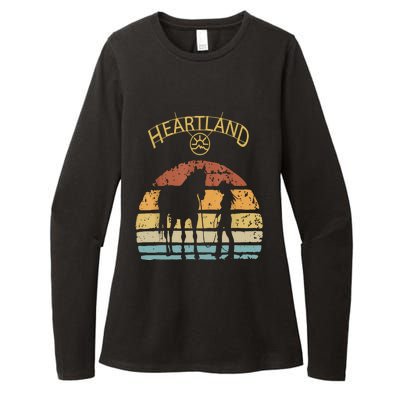 Heartland Retro Vintage Sunset Womens CVC Long Sleeve Shirt