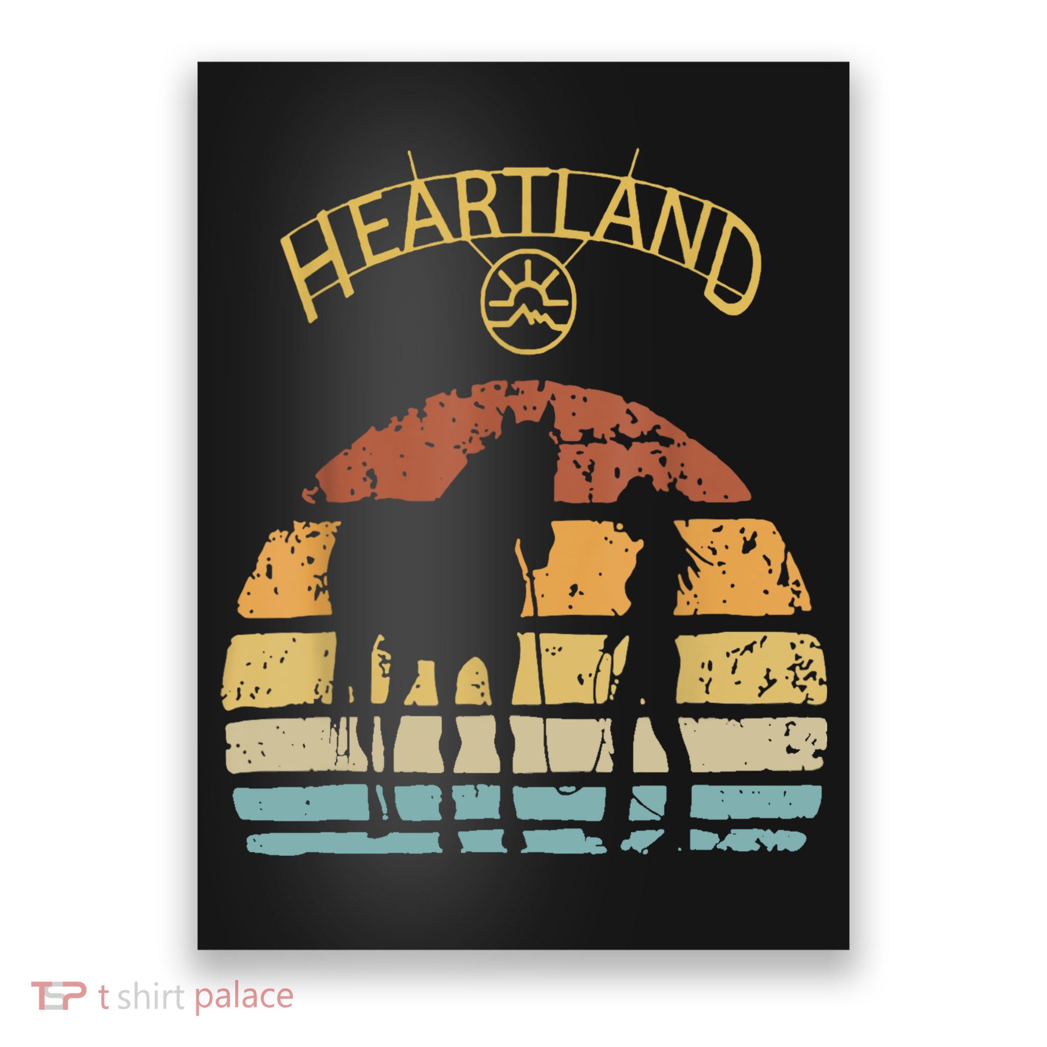 Heartland Retro Vintage Sunset Poster