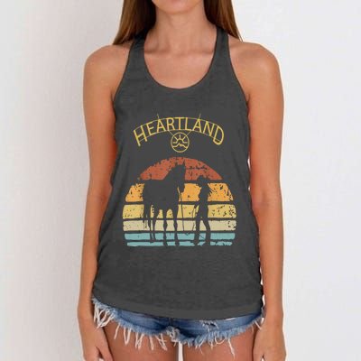 Heartland Retro Vintage Sunset Women's Knotted Racerback Tank