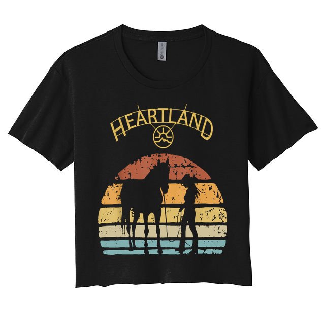 Heartland Retro Vintage Sunset Crop Top