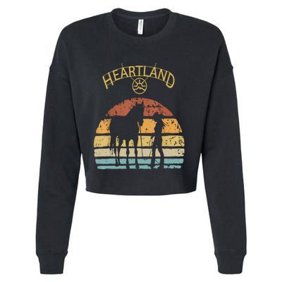 Heartland Retro Vintage Sunset Cropped Pullover Crew