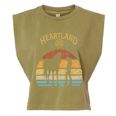 Heartland Retro Vintage Sunset Garment-Dyed Women's Muscle Tee