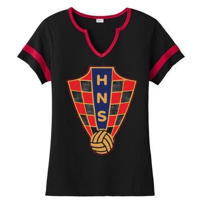 Hrvatska Croatia Croatian National Soccer Ladies Halftime Notch Neck Tee