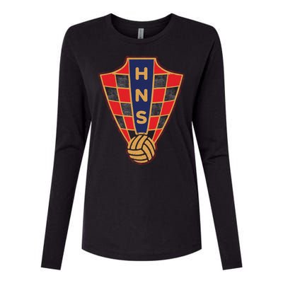 Hrvatska Croatia Croatian National Soccer Womens Cotton Relaxed Long Sleeve T-Shirt