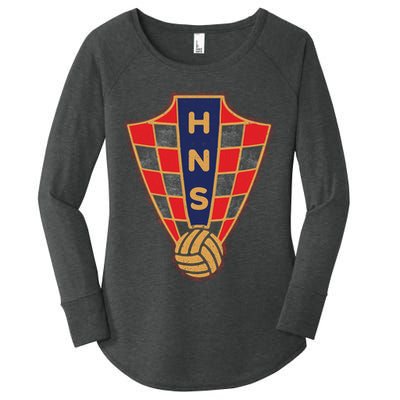 Hrvatska Croatia Croatian National Soccer Women's Perfect Tri Tunic Long Sleeve Shirt