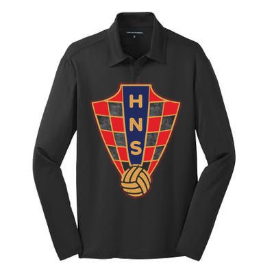 Hrvatska Croatia Croatian National Soccer Silk Touch Performance Long Sleeve Polo