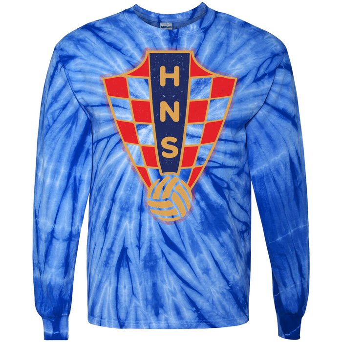 Hrvatska Croatia Croatian National Soccer Tie-Dye Long Sleeve Shirt