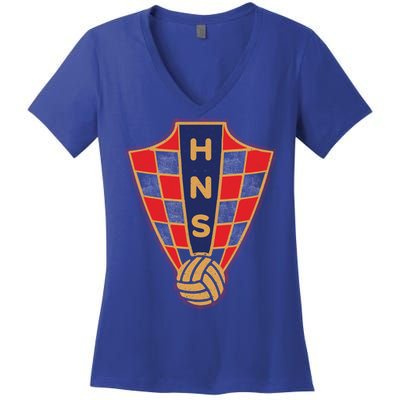 Hrvatska Croatia Croatian National Soccer Women's V-Neck T-Shirt