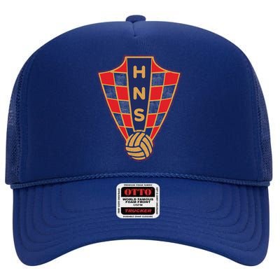 Hrvatska Croatia Croatian National Soccer High Crown Mesh Back Trucker Hat