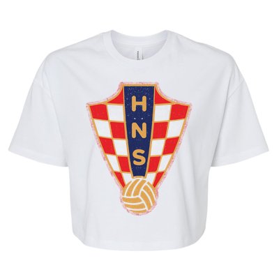 Hrvatska Croatia Croatian National Soccer Bella+Canvas Jersey Crop Tee