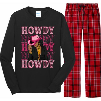 Howdy Retro Western Black Cowgirl African American Long Sleeve Pajama Set