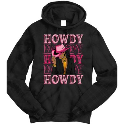 Howdy Retro Western Black Cowgirl African American Tie Dye Hoodie