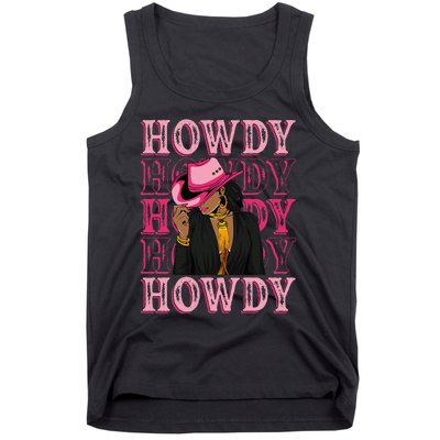 Howdy Retro Western Black Cowgirl African American Tank Top