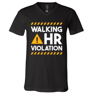 Human Resources Walking Hr Violation V-Neck T-Shirt