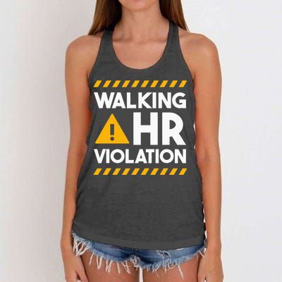 Human Resources Walking Hr Violation Women's Knotted Racerback Tank