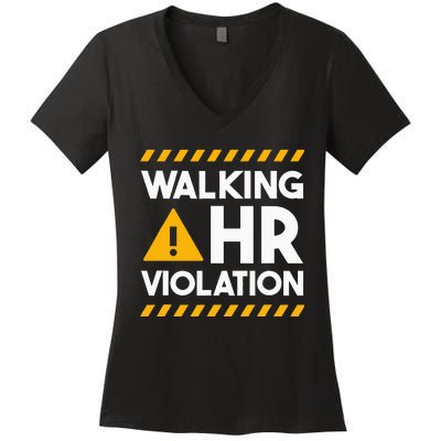 Human Resources Walking Hr Violation Women's V-Neck T-Shirt