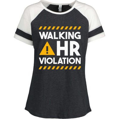 Human Resources Walking Hr Violation Enza Ladies Jersey Colorblock Tee