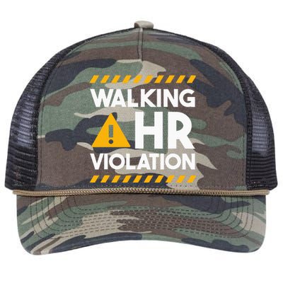 Human Resources Walking Hr Violation Retro Rope Trucker Hat Cap