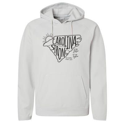 Hurricane Relief Western Nc Victims Of Hurricane Helene Performance Fleece Hoodie