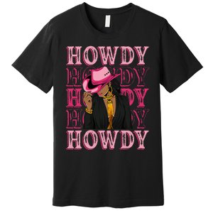 Howdy Retro Western Black Cowgirl African American Premium T-Shirt