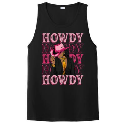 Howdy Retro Western Black Cowgirl African American PosiCharge Competitor Tank