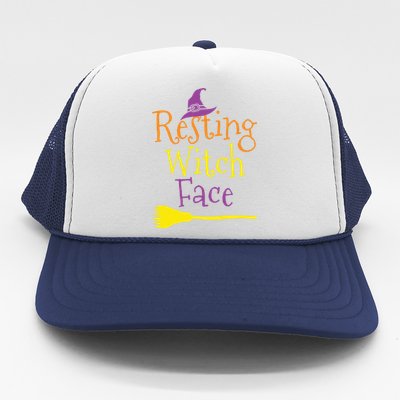 Halloween Resting Witch Face Cute Gift Trucker Hat