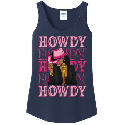 Howdy Retro Western Black Cowgirl African American Ladies Essential Tank