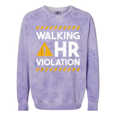 Human Resources Walking HR Violation Colorblast Crewneck Sweatshirt