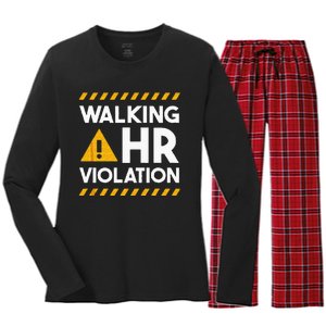 Human Resources Walking HR Violation Women's Long Sleeve Flannel Pajama Set 