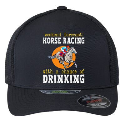 Horse racing with a chance of drinking for ky derby Flexfit Unipanel Trucker Cap