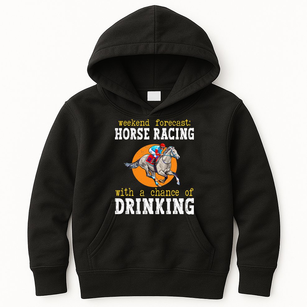Horse racing with a chance of drinking for ky derby Kids Hoodie