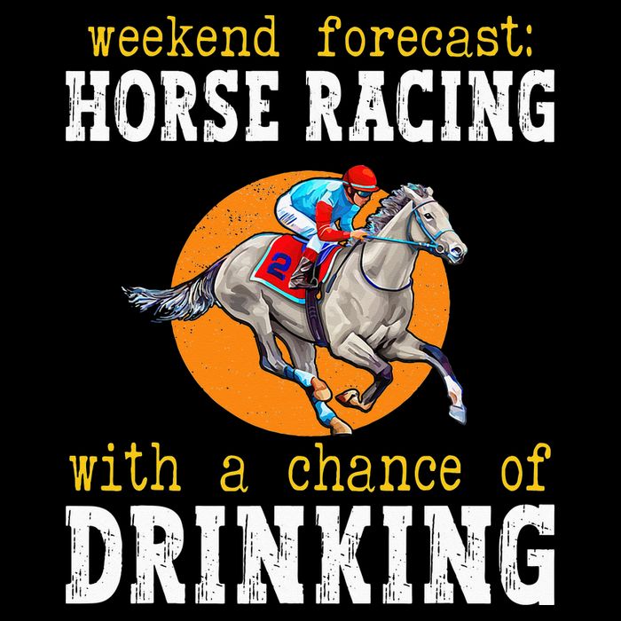 Horse racing with a chance of drinking for ky derby Zip Tote Bag