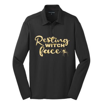 Halloween Resting Witch Face Abh042 Funny Gift Silk Touch Performance Long Sleeve Polo