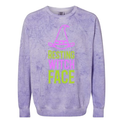 Halloween Resting Witch Face Gift Colorblast Crewneck Sweatshirt