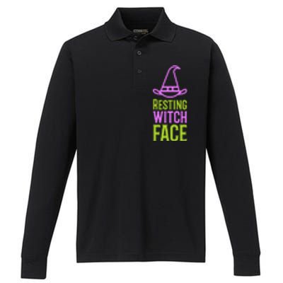 Halloween Resting Witch Face Gift Performance Long Sleeve Polo