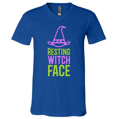 Halloween Resting Witch Face Gift V-Neck T-Shirt