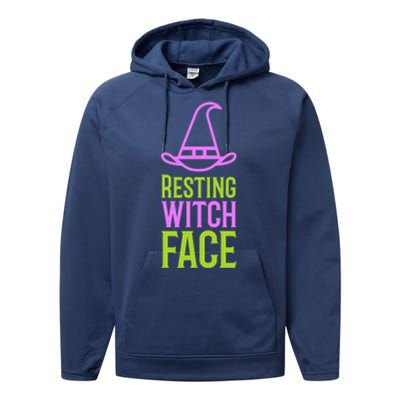 Halloween Resting Witch Face Gift Performance Fleece Hoodie