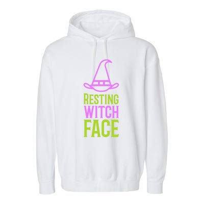 Halloween Resting Witch Face Gift Garment-Dyed Fleece Hoodie