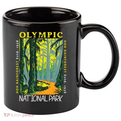 Hoh Rainforest Washington National Park Vintage Gift 11oz C Handle Ceramic Mug