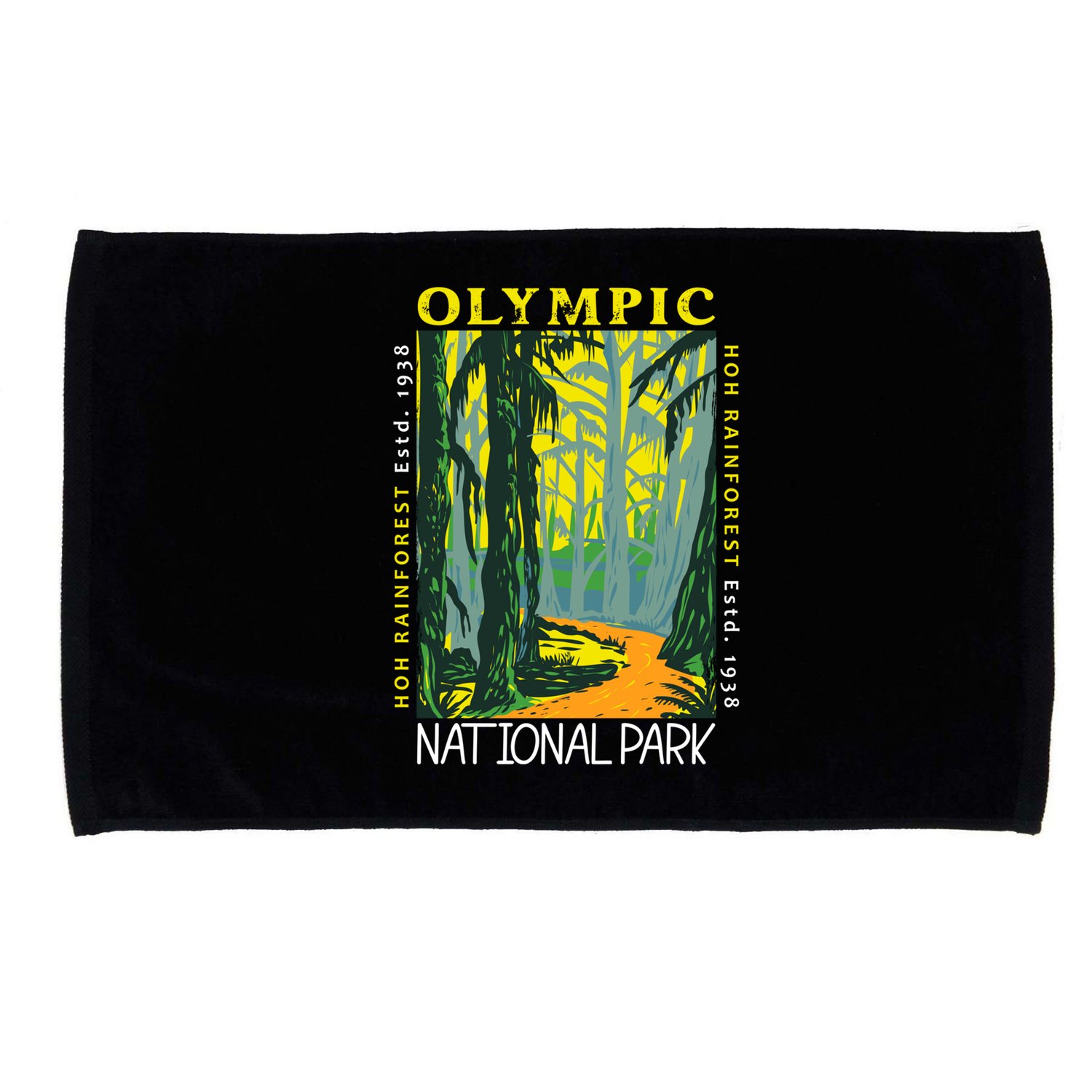 Hoh Rainforest Washington National Park Vintage Gift Microfiber Hand Towel