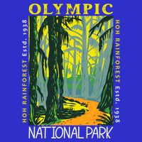 Hoh Rainforest Washington National Park Vintage Gift Button