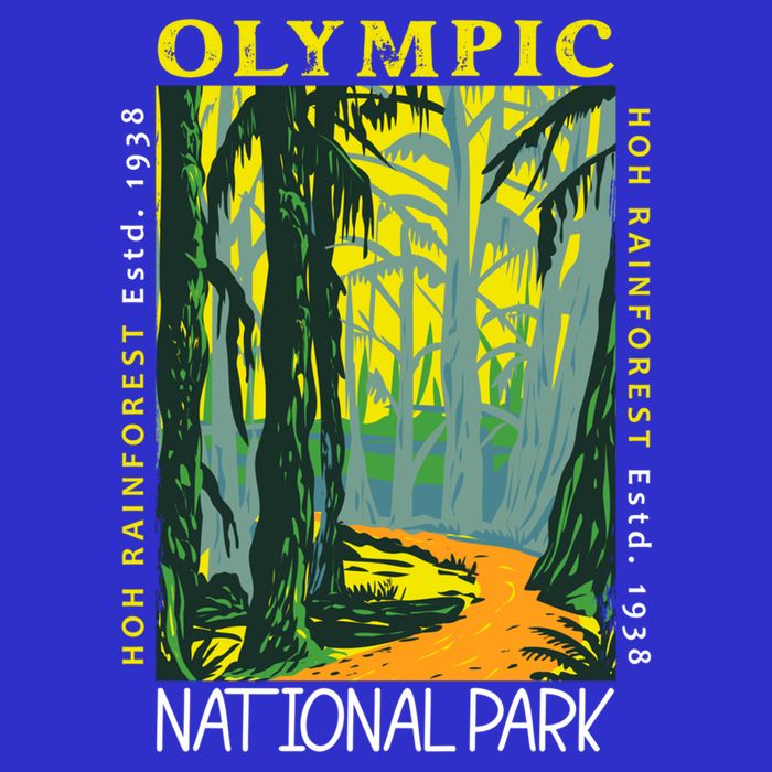 Hoh Rainforest Washington National Park Vintage Gift Button