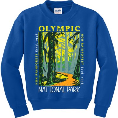 Hoh Rainforest Washington National Park Vintage Gift Kids Sweatshirt