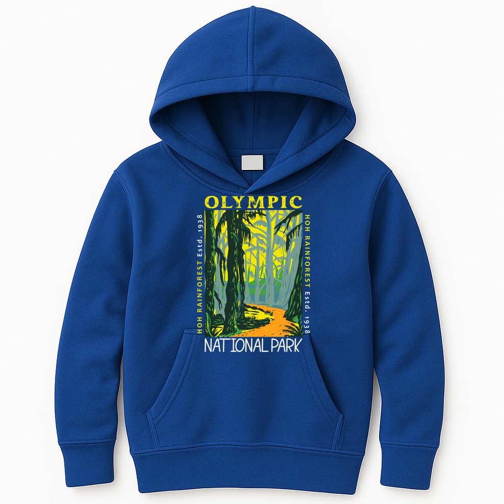 Hoh Rainforest Washington National Park Vintage Gift Kids Hoodie